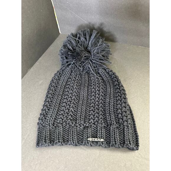 Prana Pammy 2 Beanie Knit Hat Pom Pom Black - Picture 6 of 6